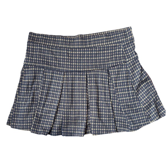 American Eagle Outfitters Dresses & Skirts - American Eagle Pleated Brown Blue Plaid Mini Skirt Size Medium Y2k Preppy